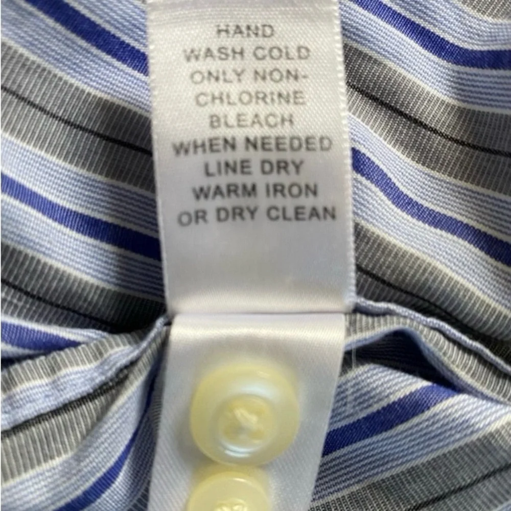 Banana Republic Blue/Gray Long Sleeves Dress Up Cotton Shirt, Sz: L (16-16 1/2)